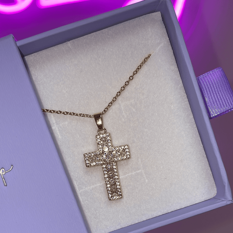 Celeste Cross Necklace Gold